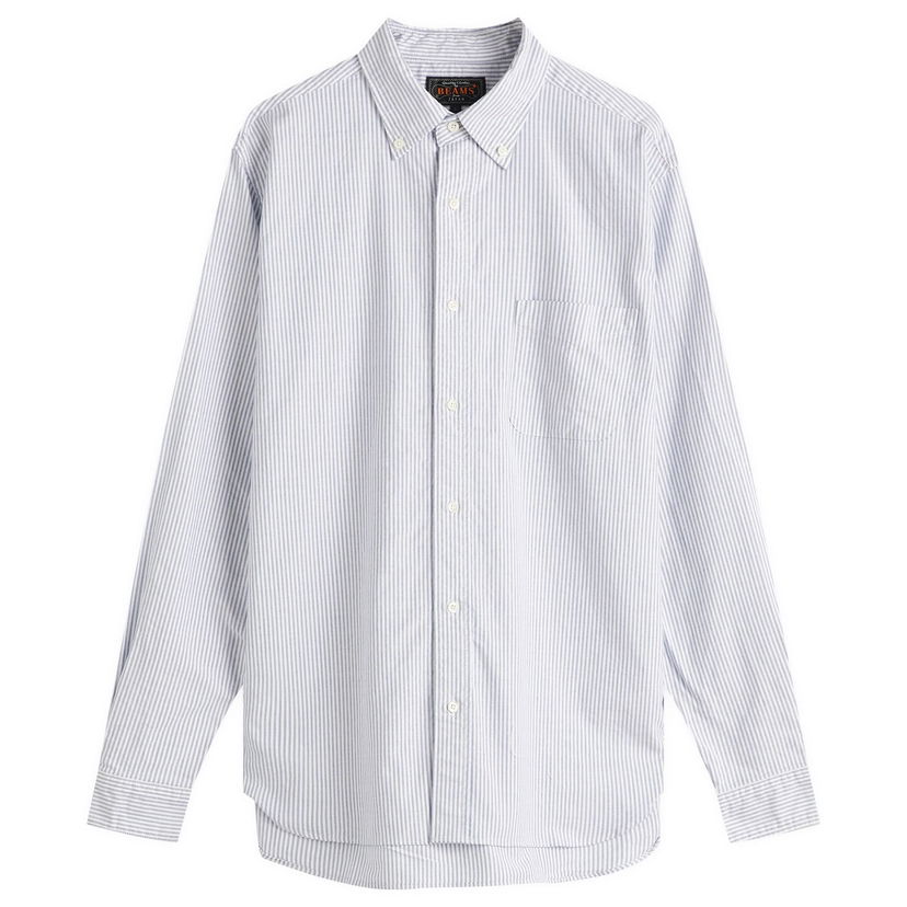 Paita BEAMS Beams Plus Button Down Candy Stripe Shirt, Size Medium Sininen | 3811-0012-139-75