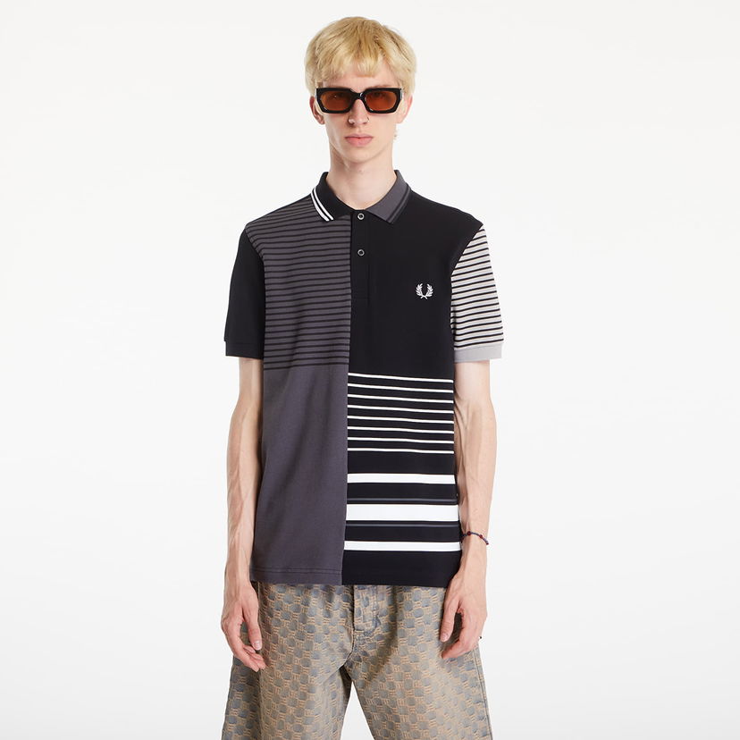 Poolopaita Fred Perry Beams Striped Panel Fp Polo T-Shirt Black Musta | SM7188 102