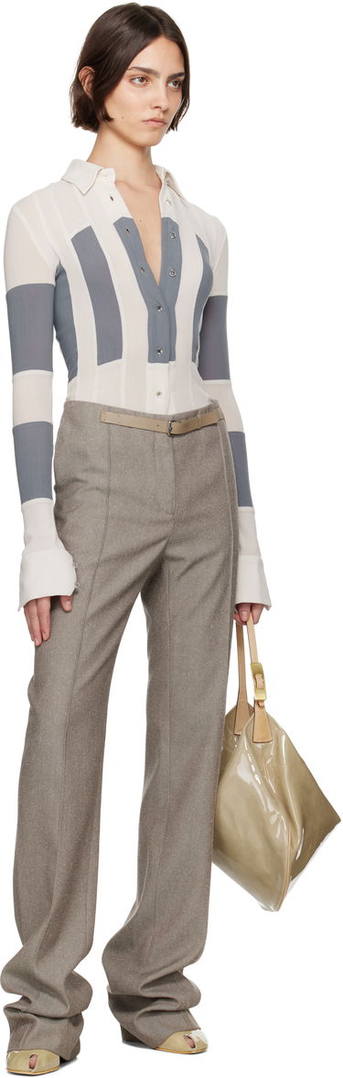 Paita Tory Burch Tory Burch Wool Button Down Shirt Harmaa | 173622-034, 4