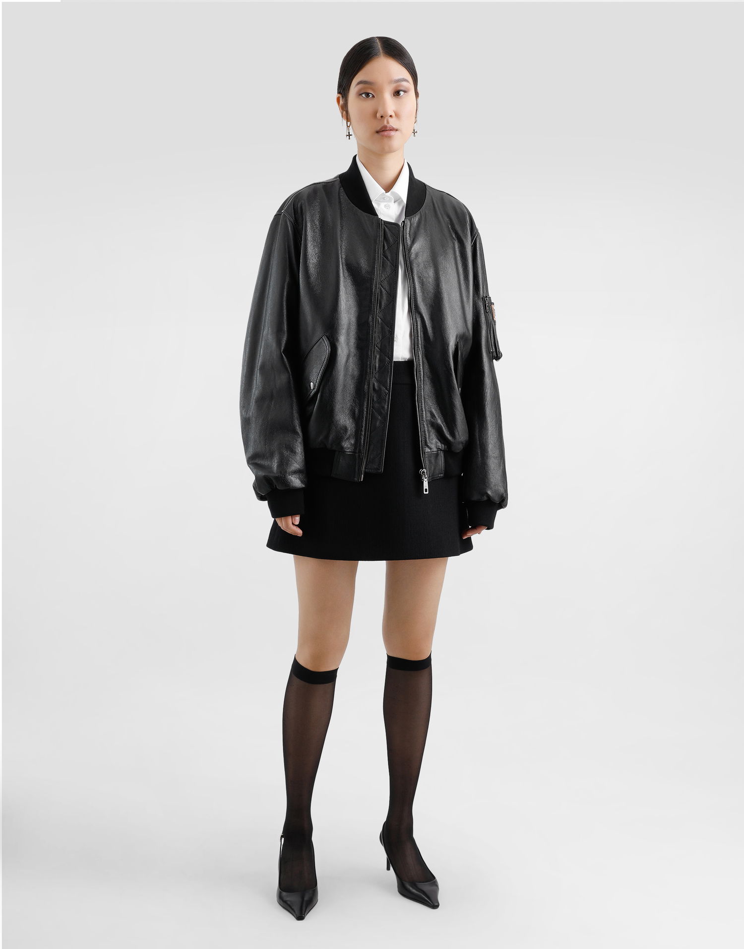 Hame Dolce & Gabbana Dolce & Gabbana A-Line Wool Crepe Miniskirt Musta | F4CYTTFU2TZN0000, 1