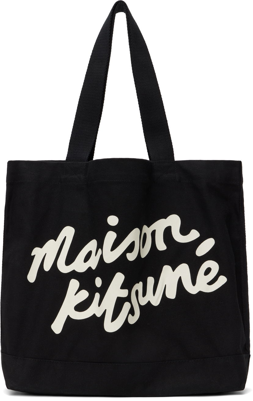 Kangaskassi MAISON KITSUNÉ Maison Kitsuné Handwriting Tote Bag Musta | OW05124WW9042