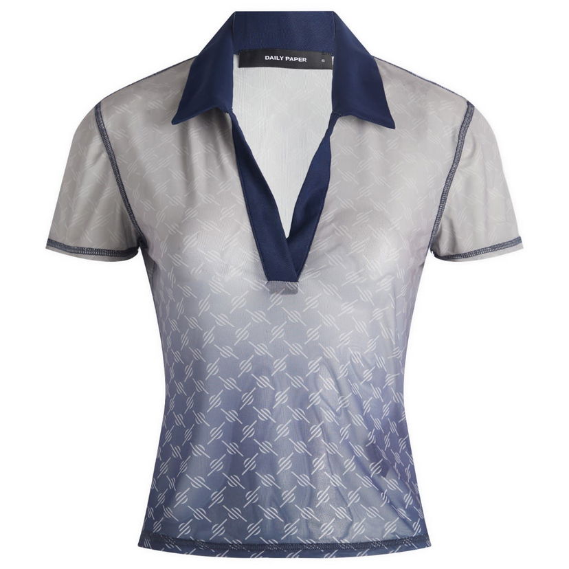 Poolopaita DAILY PAPER Daily Paper Women's Mesh Monogram Polo Top Harmaa | 2511088