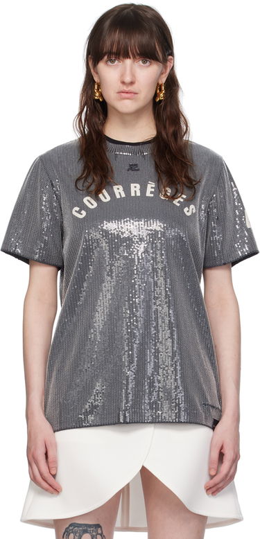 T-paita Courrèges Courrèges Sequinned T-Shirt Harmaa | 124JTS008JS0136, 0
