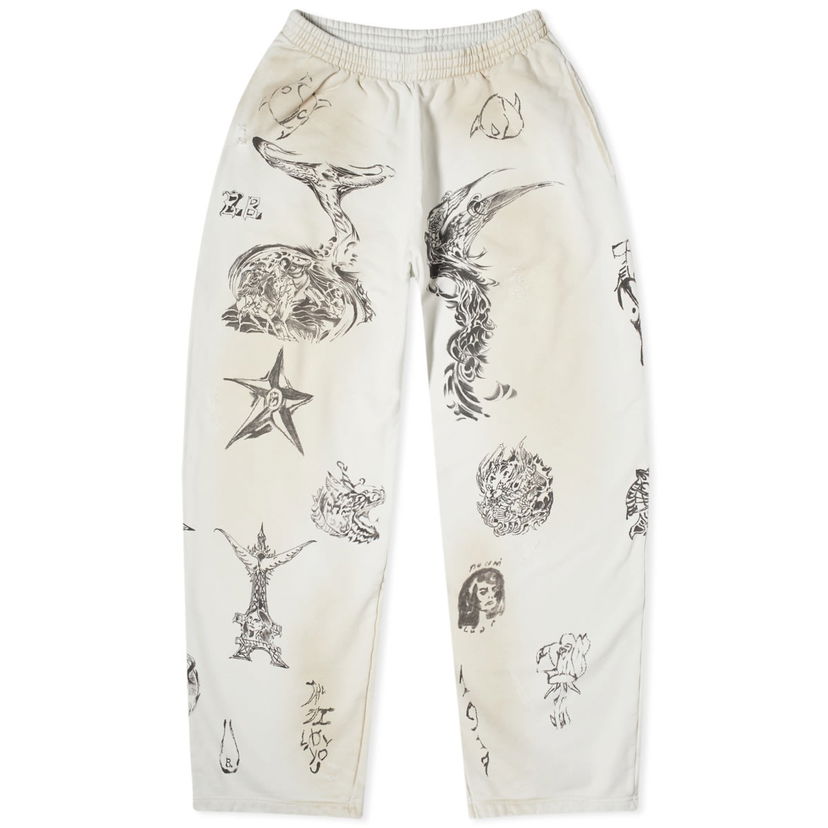 Verryttelyhousut Balenciaga Tattoo Oversized Sweatpants Beige | 787357-TQVK1-3307