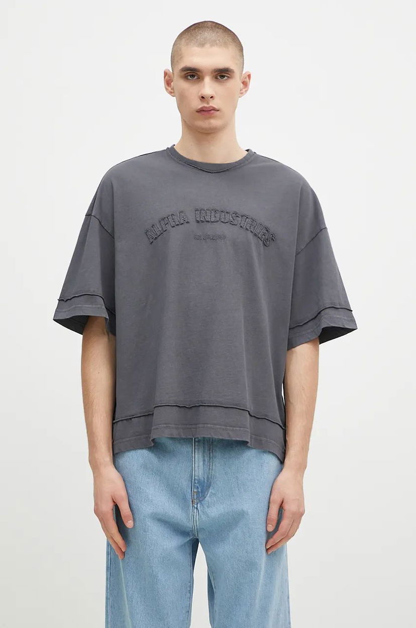 T-paitoja ja toppeja Alpha Industries Open Edge T-Shirt Harmaa | 148505