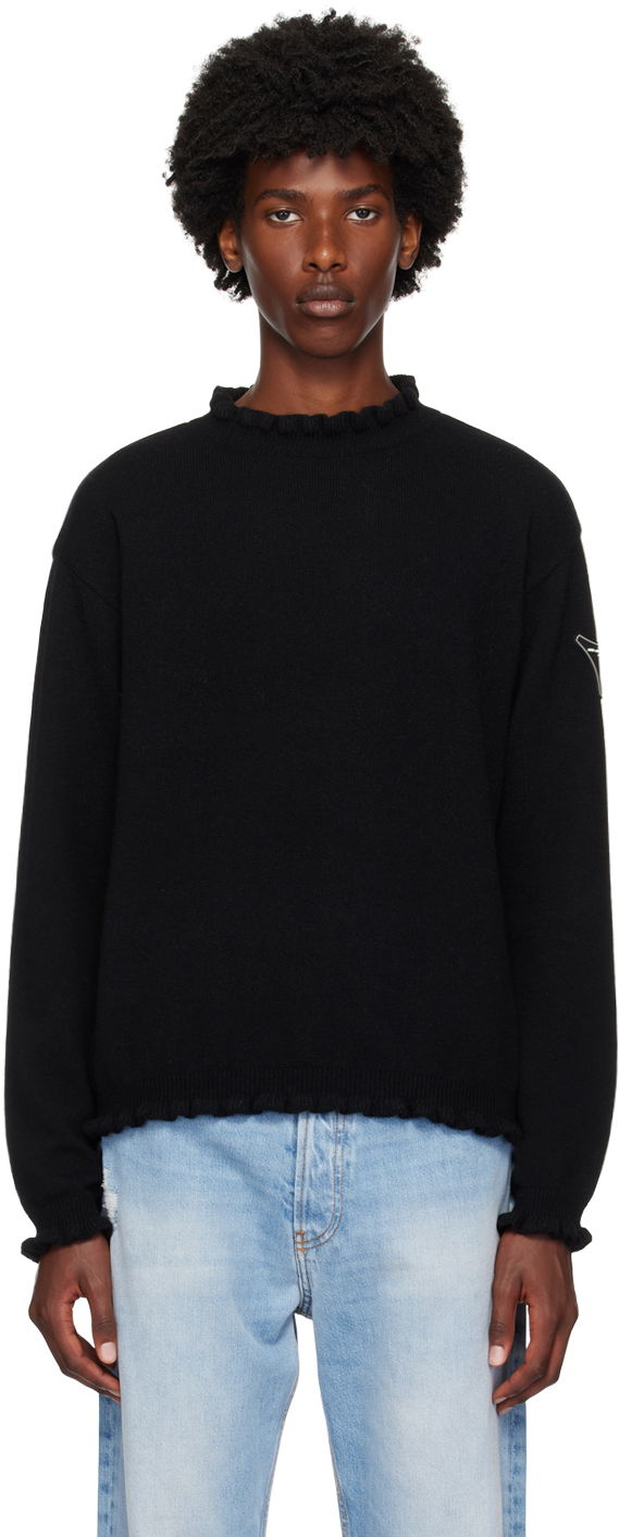 Villapaita Andersson Bell Black Flower Rib Sweater Musta | atb1173m