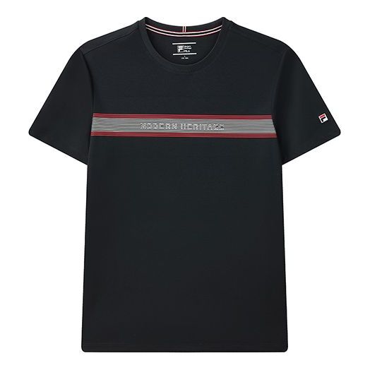 T-paita FILA FILA Round Neck Short Sleeve T-Shirt Musta | F11M121102F-NV