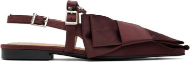 Asusteet GANNI GANNI Big Bow Slingback Flats Burgundia | S2860, 0
