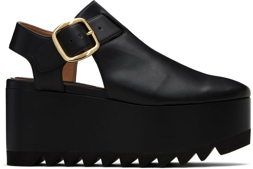 Tennarit ja kengät Stella McCartney Stella McCartney Elyse Closed-Toe T-Bar Platform Sandals Musta | 810555APADE0