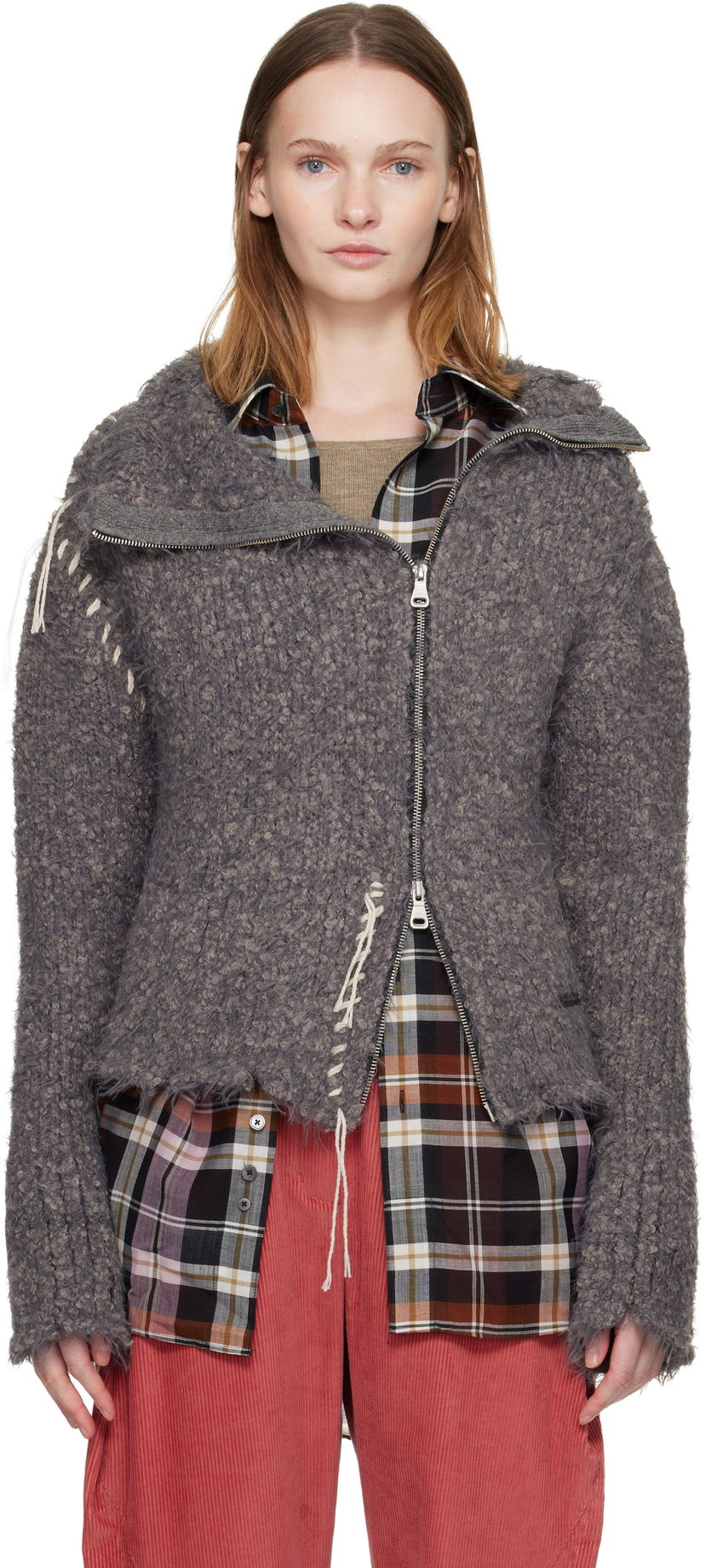 Takki Andersson Bell Harlow Damaged Knit Jacket Harmaa | atb1388w