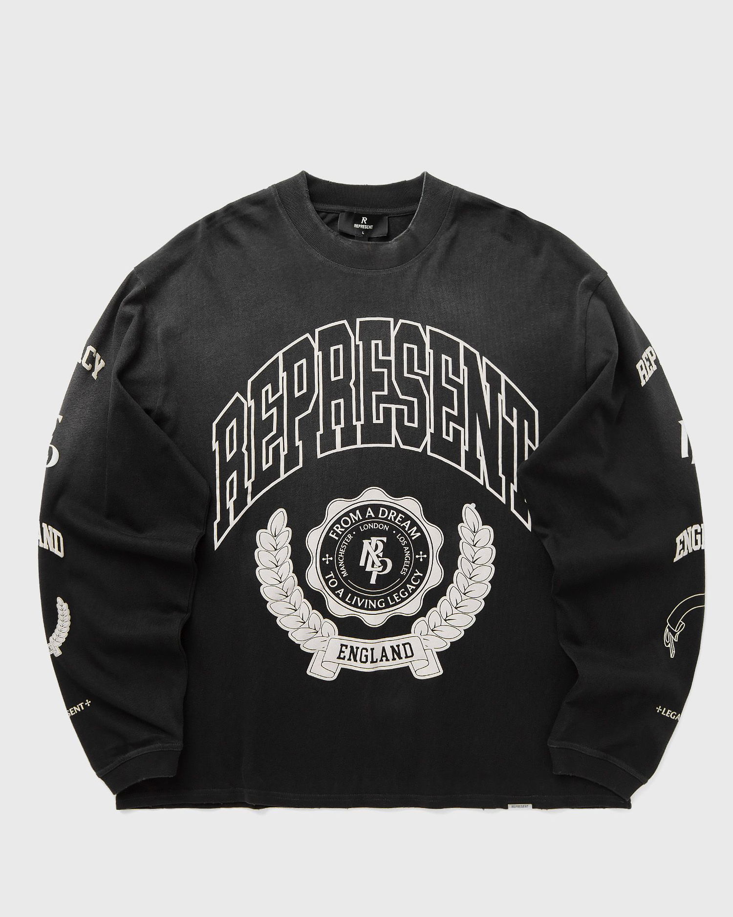 T-paita Represent Clo Collegiate Arch Legacy Crest Long Sleeve T-Shirt Musta | MLM100371-04, 0