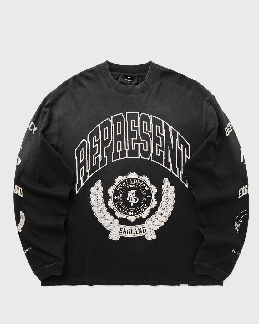 T-paita Represent Clo Collegiate Arch Legacy Crest Long Sleeve T-Shirt Musta | MLM100371-04