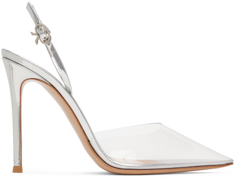 Tennarit ja kengät Gianvito Rossi Ribbon D'Orsay 105 Slingback Heels Metallinen | G95359.15RIC.PLM
