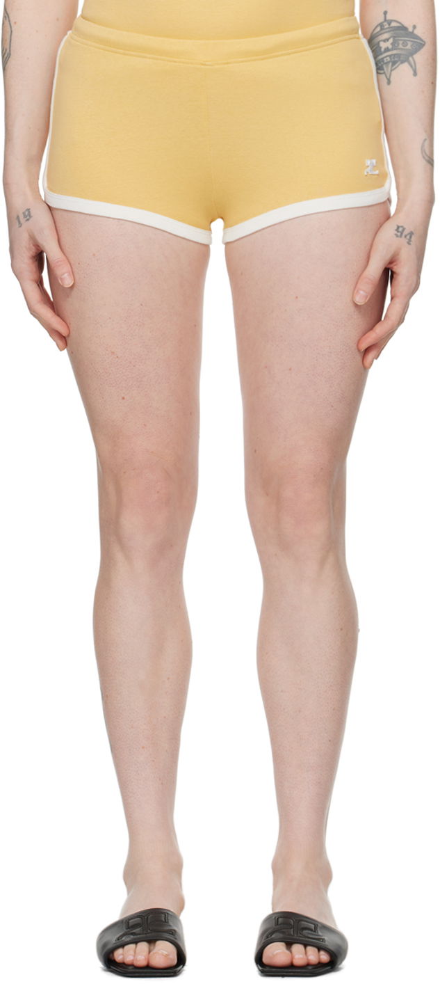 Shortsit Courrèges Contrast Trim Casual Shorts Keltainen | 124JSH037JS0070