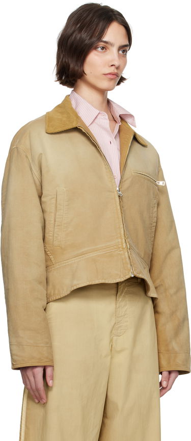 Bomber-takki JW Anderson JW Anderson Curved Hem Workwear Jacket Beige | JK0380-PG1759, 1