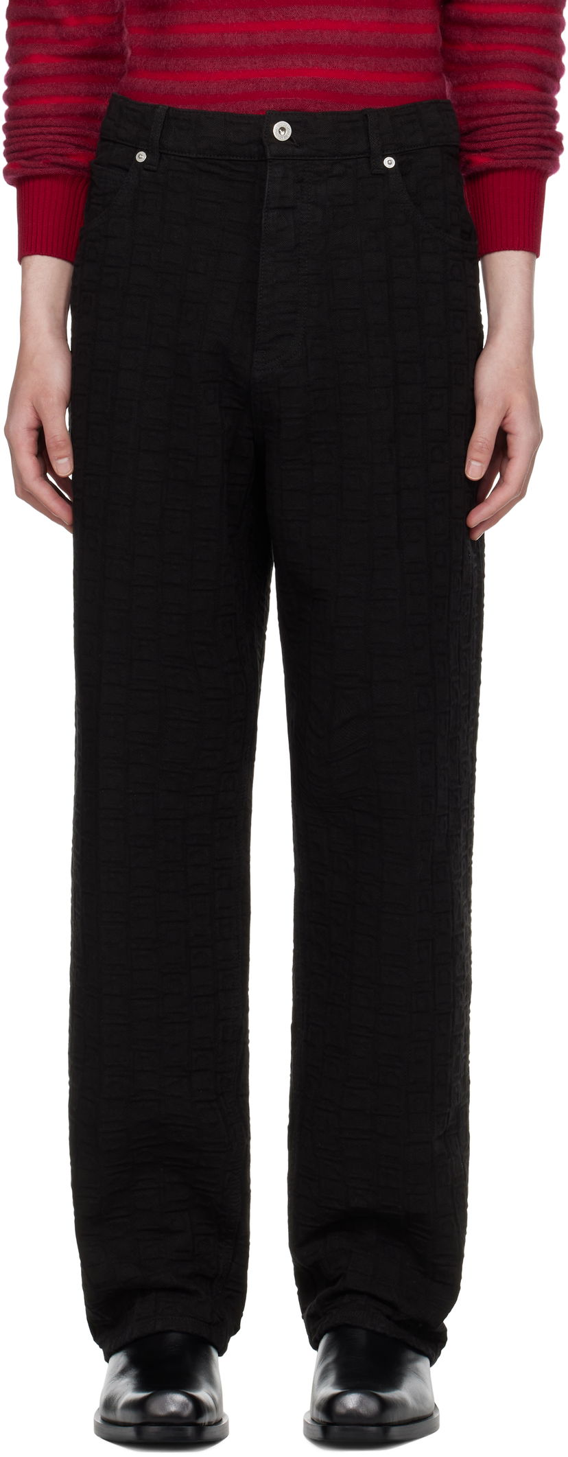 Housut FERRAGAMO Ferragamo Monogram Five-Pocket Pants Musta | 782902