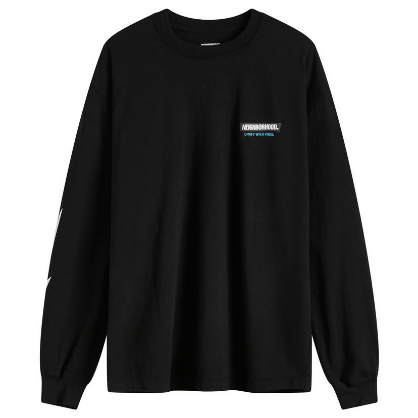 T-paita Neighborhood Long Sleeve T-Shirt Black Musta | 242PCNH-LT16-BLK