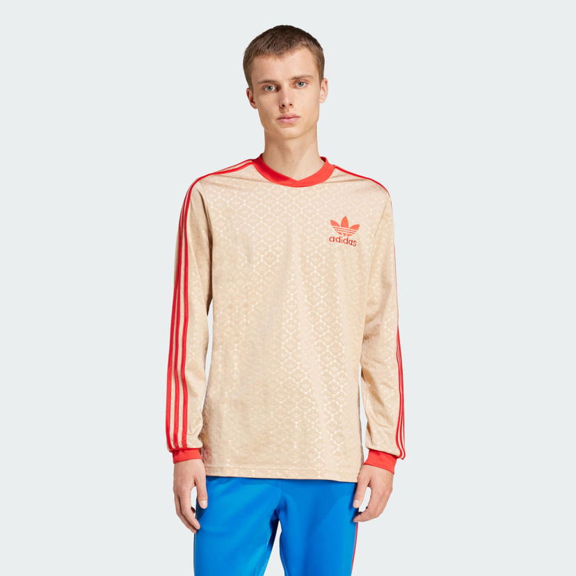 T-paita adidas Originals Long Sleeve T-Shirt Beige | IX5463