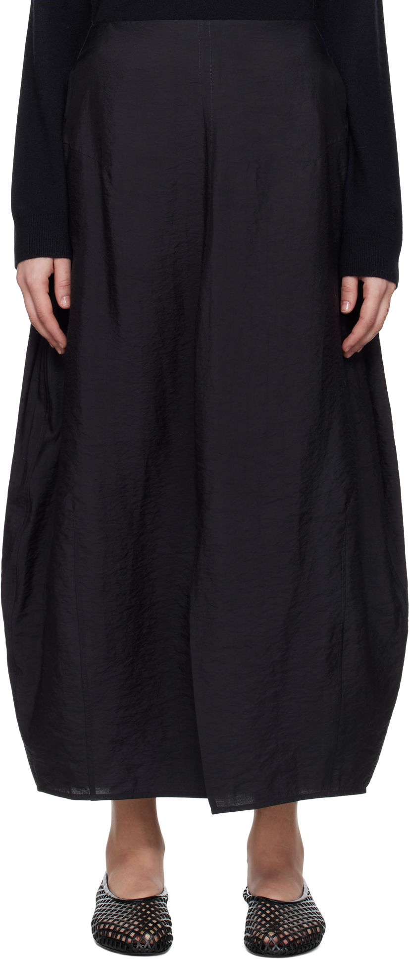 Hame TOTEME TOTEME Parachute Maxi Skirt Musta | 252-WRB0275-FB0368