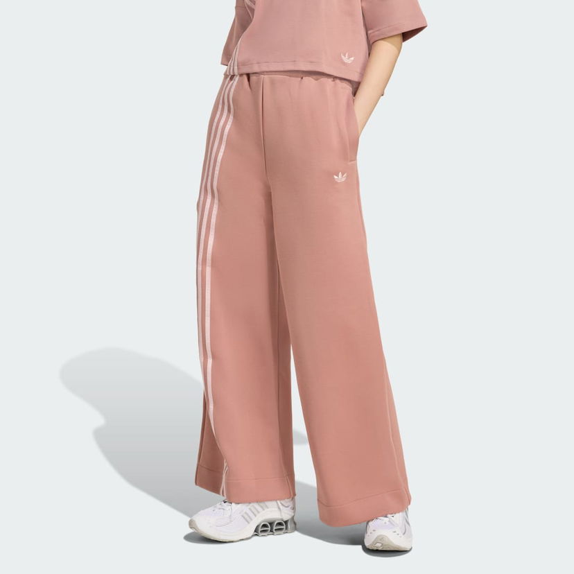 Housut adidas Performance Off Placed 3-Stripes Wide Leg Pants Vaaleanpunainen | JW3621