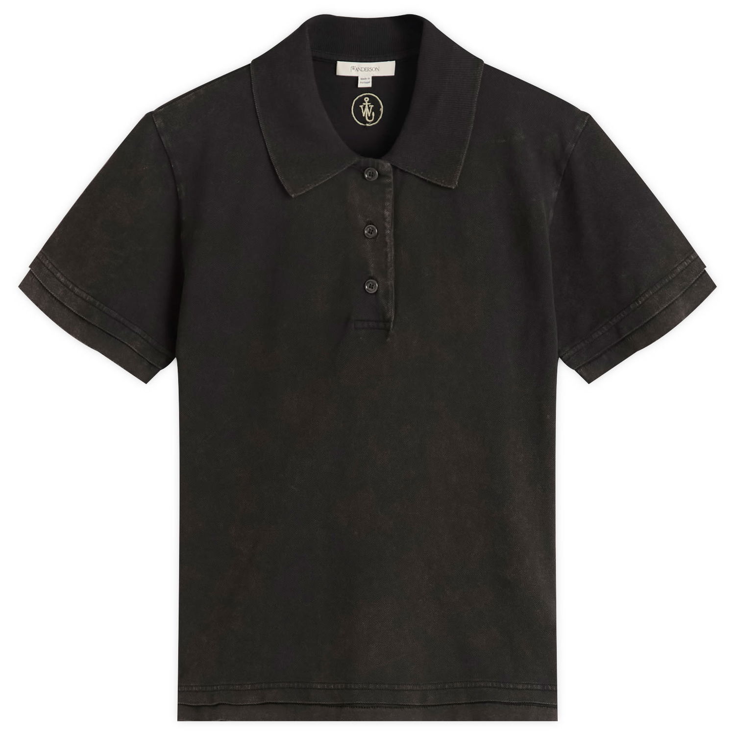 Poolopaita JW Anderson JW Anderson Layered Short Sleeve Polo Top, Size Large Musta | JO0277-PG1808-781, 0