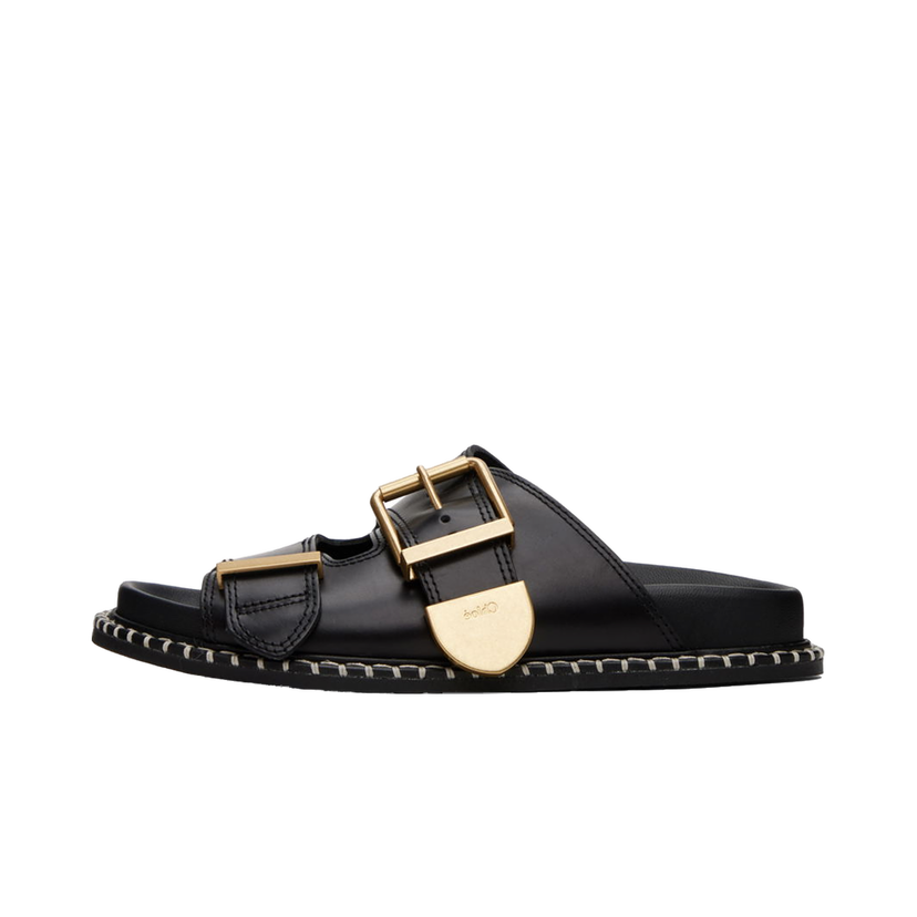 Tennarit ja kengät CHLOÉ Rebecca Leather Slide Sandals Musta | CHC24S981D1