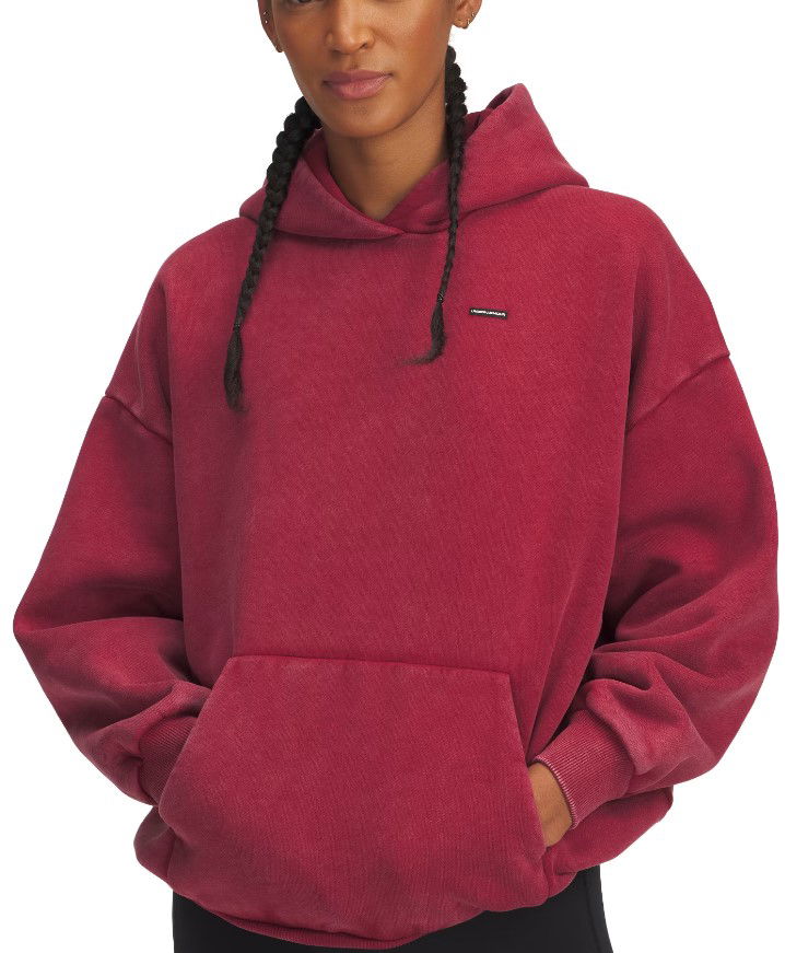 Huppari Under Armour Oversized Fleece Hoodie Punainen | 1386485-625