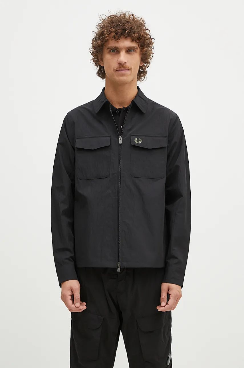 Paita Fred Perry Overshirt Pocket Musta | M5684.236, 0