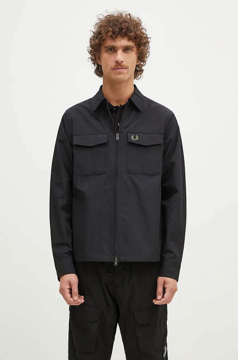 Paita Fred Perry Overshirt Pocket Musta | M5684.236