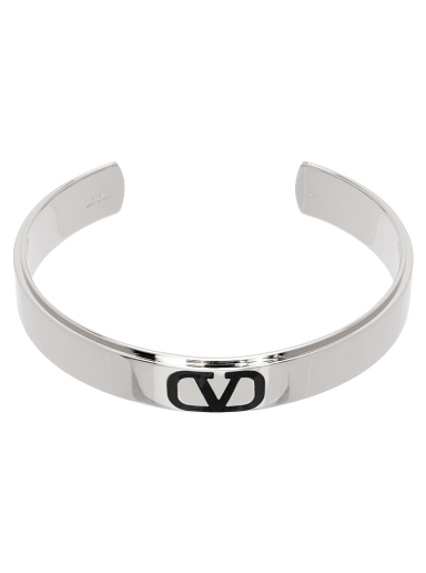 Rannerengas Valentino Garavani VLogo Signature Cuff Bracelet "Silver & Black" Metallinen | 4Y2J0R31GMU