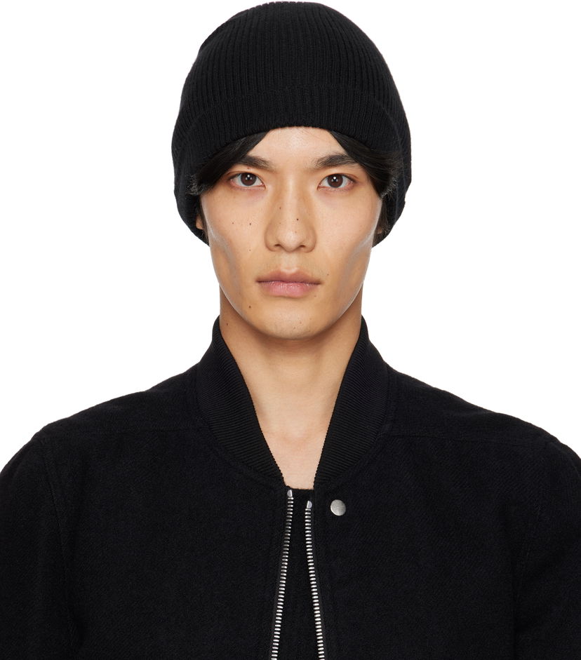 Pipo Rick Owens Concordians Ribbed Beanie Musta | RU02E1495 RIBWS
