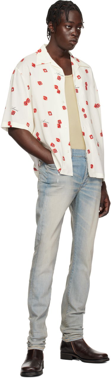 Paita AMIRI Dice Print Bowling Shirt Valkoinen | AMSTCA1093, 3