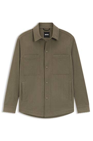 Takki BOSS Relaxed-fit jacket in performance corduroy Vihreä | 50549389