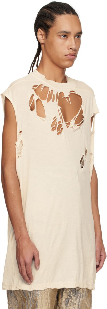 Tankkitoppi Rick Owens Rick Owens DRKSHDW Distressed Sleeveless T-Shirt Beige | DU01E3158 BHNDSD, 1