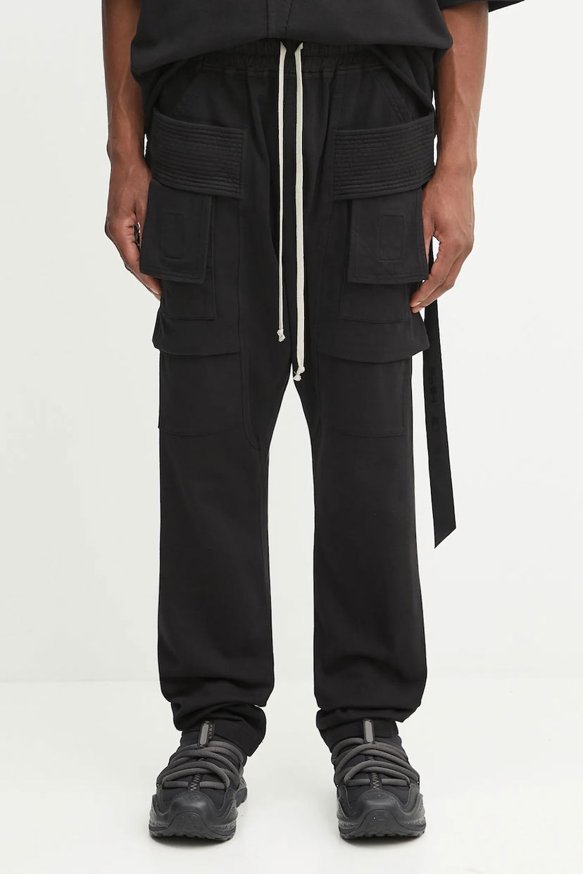 Cargo housut Rick Owens Rick Owens DRKSHDW Creatch Cargo Drawstring Pants Musta | DU02E7376.RIG
