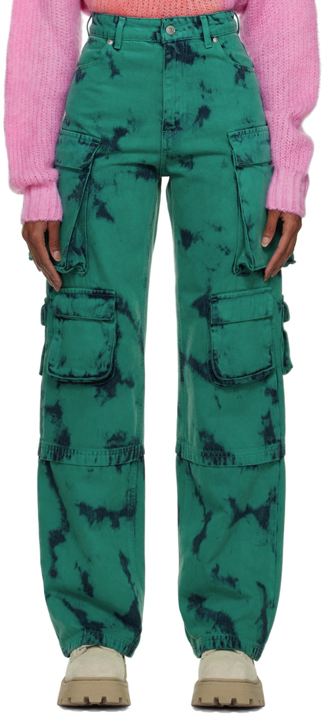 Jeans MSGM MSGM Exclusive Tie-Dye Cargo Jeans Vihreä | 3341MDP53T 227780