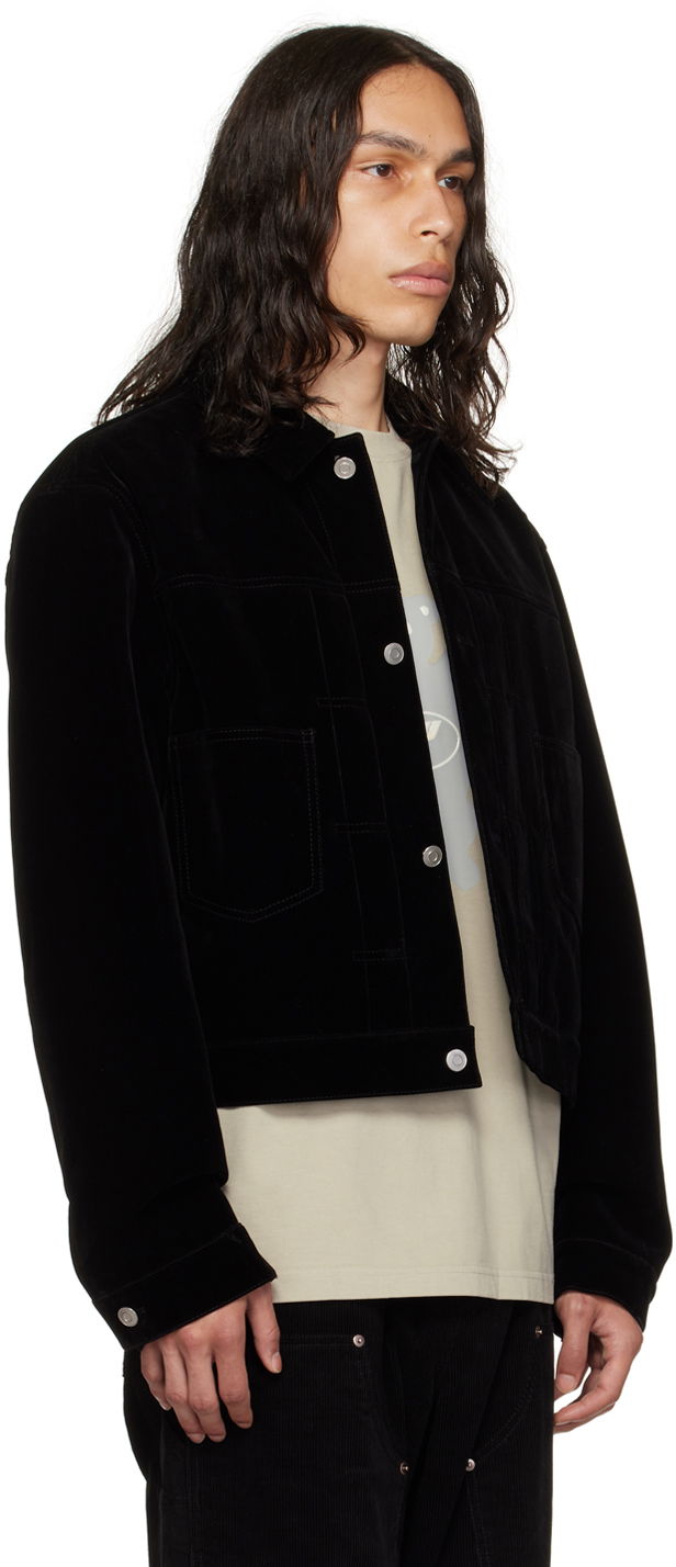 Takki We11done We11done Velvet Crop Jacket Musta | WD-JK3-23-041-M-BK, 1