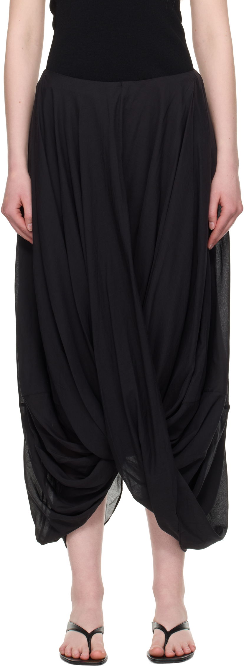 Hame TOTEME TOTEME Cocoon Maxi Skirt Musta | 253-WRB0306-FB0430