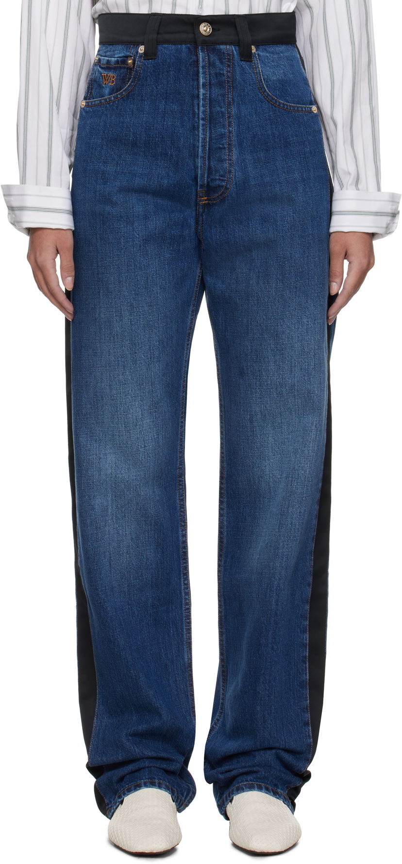 Jeans Wales Bonner Wales Bonner Echo Panelled Jeans Sininen | US25DE02-DE01-599-S