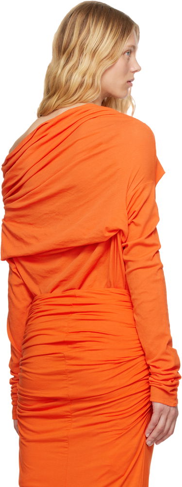 Mekko Entire Studios Entire Studios Draped One-Shoulder Ruched Dress Oranssi | ESW-S25-8013-KO, 2