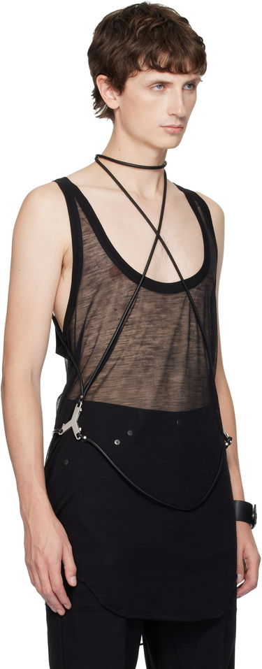 Tankkitoppi Rick Owens Concordians Sheer Cord Harness Tank Top Musta | RR02E1453 LBL, 1