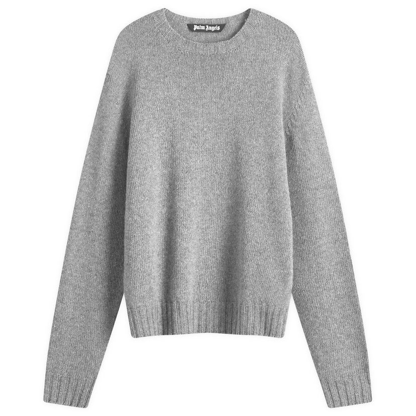 Villapaita Palm Angels Melange Crew Knit Sweater Harmaa | PMHE027S25KNI0010803