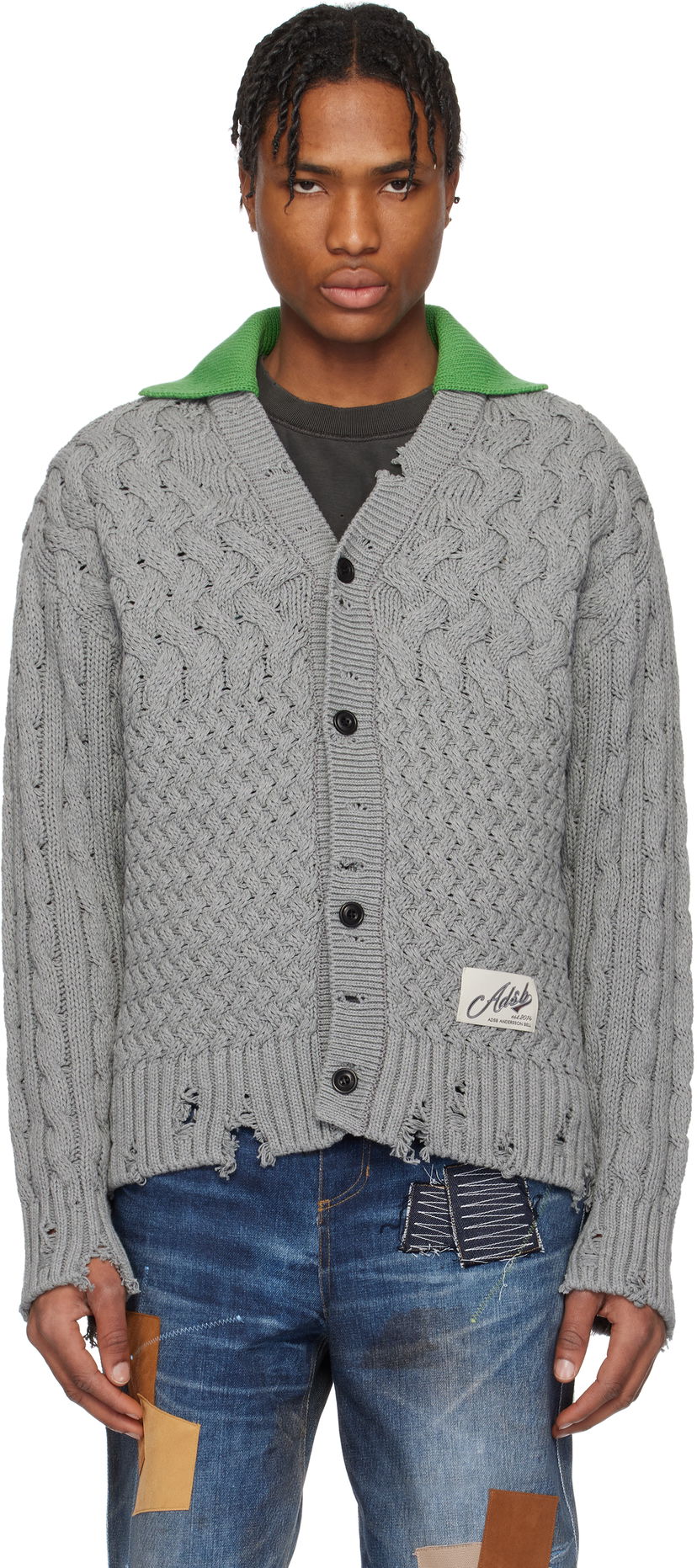 Villapaita Andersson Bell Andersson Bell V-Neck Knit Cardigan Harmaa | atb1241m