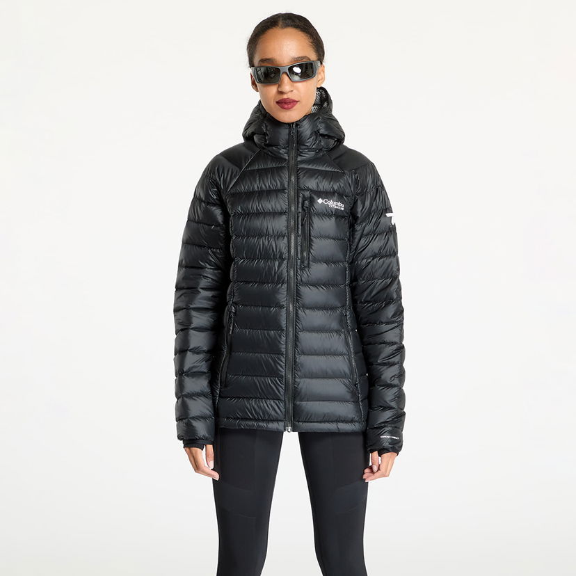 Puffer takki Columbia Arctic Crest Down Hooded Jacket Black Musta | 2086074010