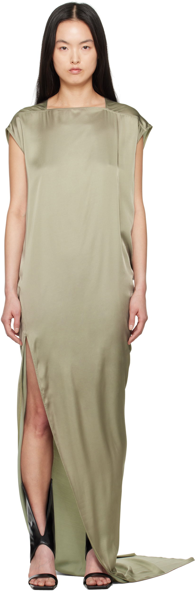 Mekko Rick Owens Rick Owens Hollywood Edfu Maxi Dress Vihreä | RP01E7505 SCH