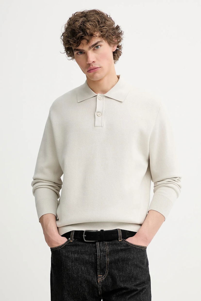Poolopaita Samsoe Samsoe Samsoe Samsoe SANINO Knit Polo Shirt Beige | M25200022