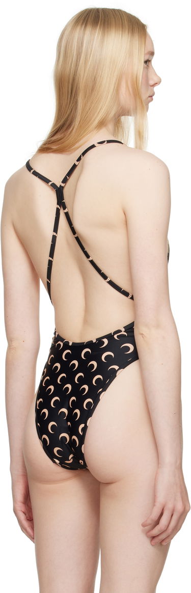 Uimapuvut Marine Serre Marine Serre Jersey One-Piece Swimsuit with Crescent Moon Print Musta | WSW012A CJER0003, 2