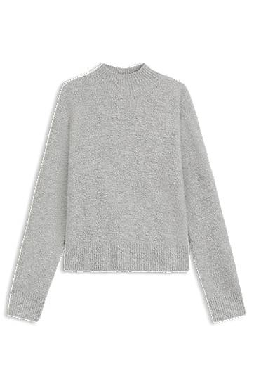Villapaita BOSS Mock-neck sweater in a wool blend with cashmere Harmaa | 50547907
