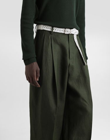 Housut Dolce & Gabbana Dolce & Gabbana Linen Turned-Up Cuffs Pants Vihreä | GP114TFU4MCV0304, 3