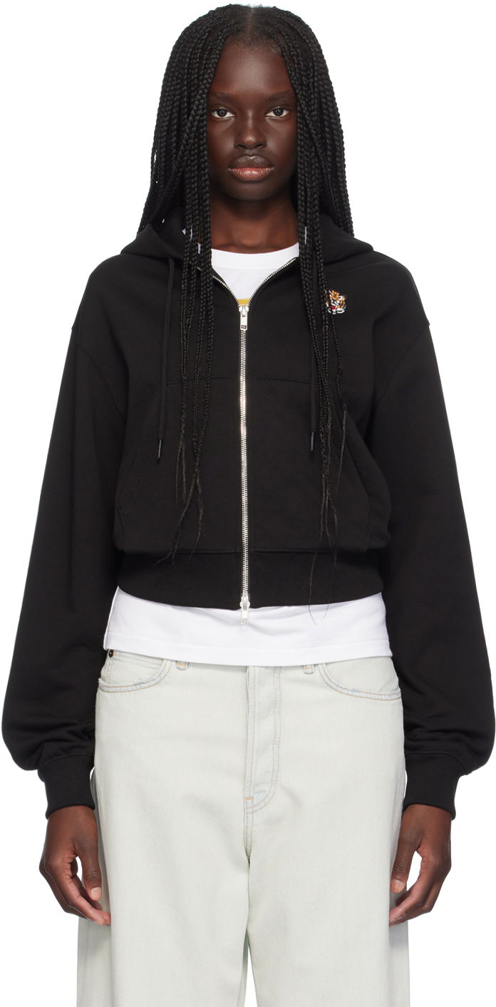 Huppari KENZO Black Paris Lucky Tiger Hoodie Musta | FE52SW1474MF